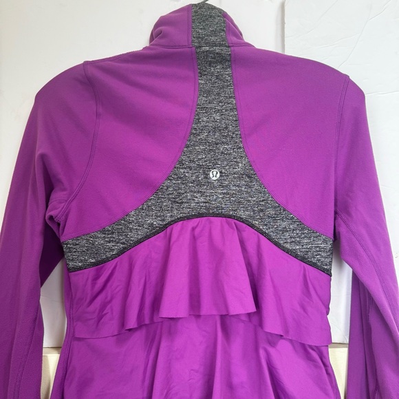 Lululemon RARE Define Ruffles Yogi Dance Jacket Ruffle Dewberry Zip Pockets Mesh - Picture 10 of 16